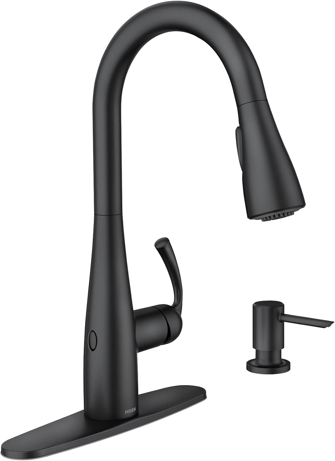 Moen Essie Matte Black MotionSense Wave One-Handle Touchless Kitchen Faucet with Pulldown Sprayer and Soap Dispenser, 87014EWBL - Image 14